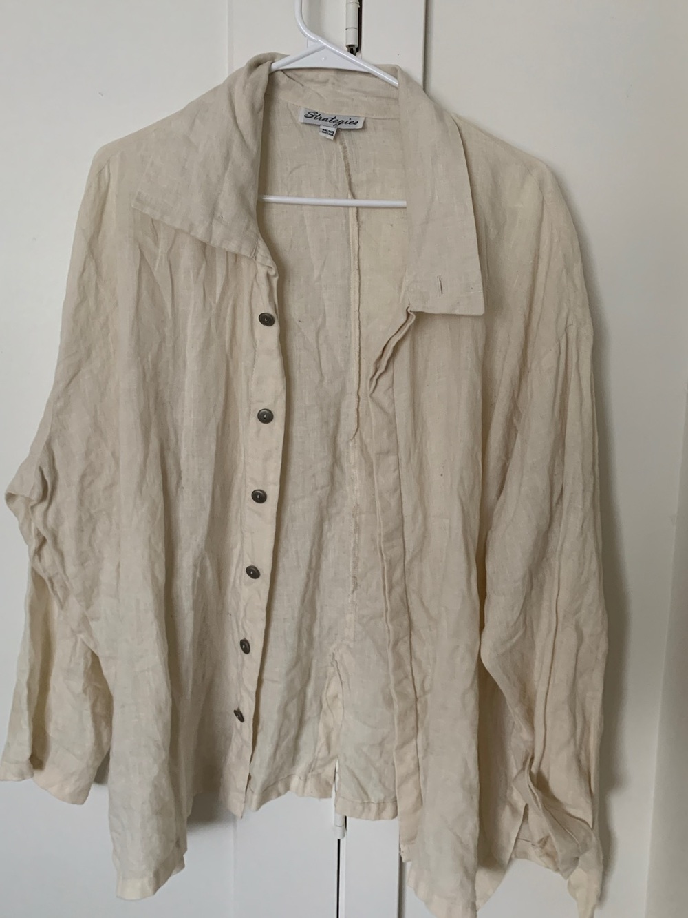 White linen button down one size